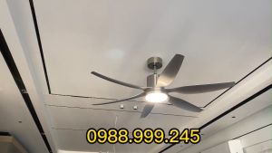 Quạt trần đèn 6 cánh cong siêu mát điều khiển từ xa hiện đại dành cho phòng kháchkhách sạnchung cưbiệt thựnhà hàng