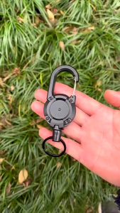 Anti-theft Metal Easy-to-pull Buckle Rope Elastic Keychain Sporty Retractable Key Ring Anti Lost