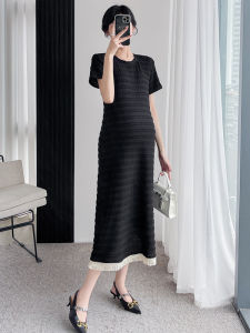 Váy Mùa Hè Thời Trang Cho Bà Bầu Váy Dài Xếp Ly Thanh Lịch Váy Dài Thời Trang Kiểu Pháp Cho Phụ Nữ Mang Thai