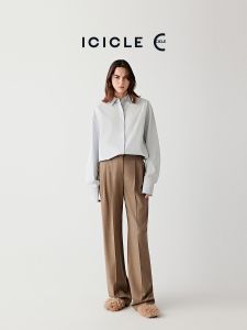 ICICLE | Womens Wool Flannel Straight-leg Pants
