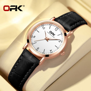 OPK Luxury New Genuine Ladies Watch Waterproof Leather Strap Fashion Casual Student Luminous Famous Brand Watch Gift