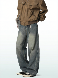 Quần Jeans Ống Dài Phong Cách Retro Sạch Sẽ cho Nam Mùa Xuân và Thu