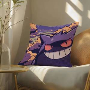 Bandai | Pokemon Fighting Type Collection Anime Plush Pillow Cover Soft Short Plush Cushion Cover For Sofa Bedroom Decor Gift
