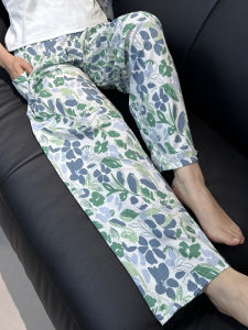 plus Size Summer Cotton Silk Loose Fit Womens Pants Home Wear Sun Protection Outerwear Lantern Pants High Waist Long Trousers