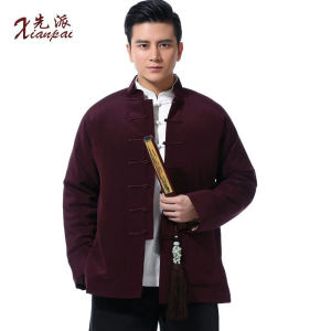 Xianpai Winter Traditional Sleeve Handmade Buttonhole Loop Mens Coat Heavy Silk Chinese Style Suit Mulberry Silk Cotton-Padded Jacket