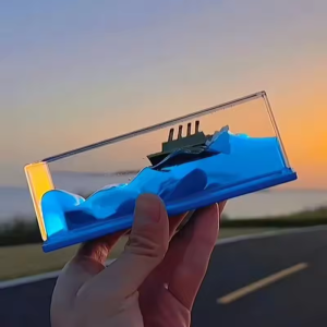 Float Titanic Ship Fluid Liquid Drift Bottle Black Pearl Barco Figure Ship Boat Decor Living Room Decoration Desk Accessories