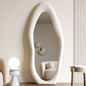 Body Mirror White/Pink Nordic Style Mirror Floor Mirror Dressing Mirror with stand Bedroom