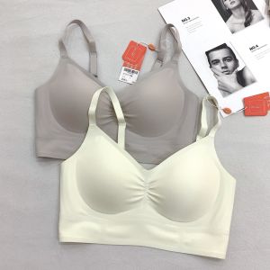Gufei 75901 Ice Silk Fixed Cup Beauty Back Underwear Women No Steel Ring Seamless Solid Bra Thin Wrap-around