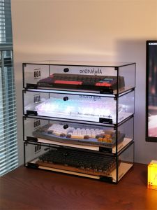 Acrylic Mechanical Keyboard Display Stand Model Car Placement Holder Desktop Organizer Box Transparent Simple Rectangular Design