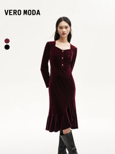 Vero Moda | Váy Dài Cá Chép Nếp Nhăn Không Đều Thu