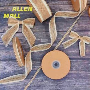 (10yards/roll) Natural Jute Cord Rope White Edge Burlap Ribbon DIY Craft Christmas Gift Packaging Material