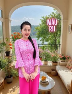Bộ Pháp Phục / Bà Ba Cách Tân Phối viền / Tay Xoè nét độc đáo của vải Gấm 2DA Cao Cấp/ Bộ Lam Đi Chùa ( Nguyên Bộ Áo + Quần Lụa Nhật )