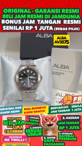 ALBA ORIGINAL - ALBA AV3575 X1 ALBA AV3575X1 Men CT - Silver Grey - Stainless Steel - Diameter 4.5CM - Water Resist 100 Meter