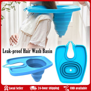Foldable Hair Washing Basin Portable No Lying Down Folding Shampoo Basin Adjustable Neck Strap No Bending Hair Washing Tray Hair Washing Basin Foldable Adjustable Portable Shampoo Board Backwash Tray for Hair Salon Barber Rinsing Disabled