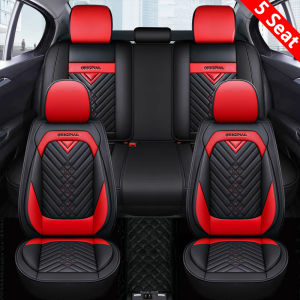 Mitsubishi Full Set Car Seat Covers Leather Front and Rear Seat Covers 5 Pieces For Mirage Xpander Montero Strada Lancer Pajero Eclipse Evo Asx Triton