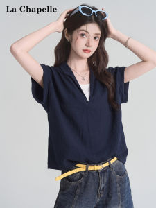 La Chapelle | Slim Fit Womens Short Sleeve Shirt Fake Two-Piece