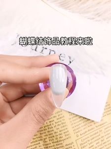 30 pcs/Set Kuku Busur Berlian Imitasi Mudah Ditempelkan 3D Resin DIY Manikur Kupu-kupu Berlian Imitasi Kuku Seni DIY