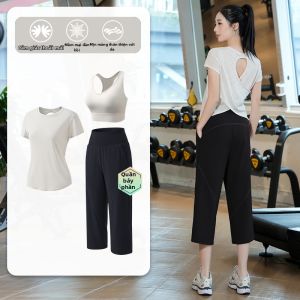 BAISILING | Bộ Quần Thể Thao 7/8 Có Túi Sau Cho Điện Thoại