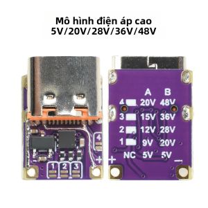 Aideepen | Mô-đun Sạc Nhanh Aideepen PD 3.0 / PD 3.1 / QC 3.0 Giao Diện Type-C DC 5V-48V Hỗ Trợ Chuyển Đổi PD Sang DC Cho Vật Tư DIY Điện Tử