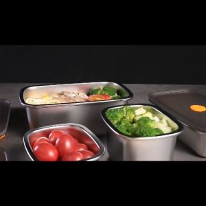 SUS304 Stainless steel Food Storage Lunch Box Food Container Airtight Bekas Penyimpanan Makanan 密封保鲜盒 不锈钢