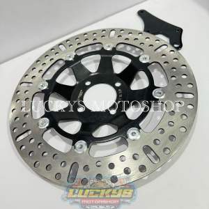 PIRINGAN DISC CAKRAM DEPAN LEBAR UK 300MM MODEL KTC BULAT PLUS BREKET KHARISMA SUPRA 125 KARBU SUPRA FIT NEW REVO OLD CS1 DLL