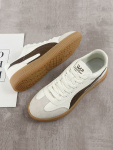 Casual Wearable Mens Shoes Autumn Season Versatile Low Rubber Outsole Breathable round Toe Fashionable Stitching Elements