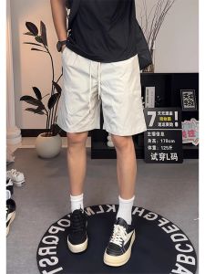 Quick Dry Ice Silk Shorts Mens Summer Thin Style Paratrooper Pants Basketball Sports Quarter Length Casual Loose Fit Straight Leg