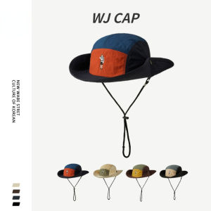 【WJ】Outdoor travel sun protection quick drying breathable mountaineering hat female sun hat Korean cartoon embroidered fisherman hat