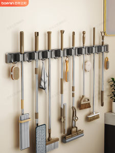 Mop Wall Hanging Clip Punch-Free Hook Broom Holder Balcony Shower Door Rear Hanger Bathroom Storage Handy Gadget