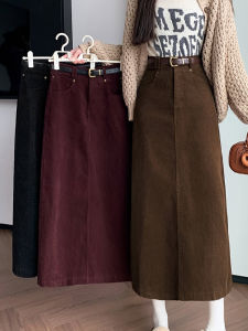 Váy Midi Nhung Kẻ Cạp Cao Cho Nữ Mùa Thu 2025 Váy Chữ a Dày Váy Chữ A Váy Midi Váy Ngắn Váy Nhung Kẻ Váy Nhung Kẻ