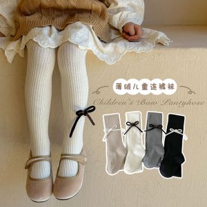ถุงน่องเด็กผู้หญิงฤดูใบไม้ร่วง/ฤดูหนาว ถุงน่องผ้ากำมะหยี่บาง สีสันสดใส ปกติ เอวกลาง ถุงน่องเด็กผู้หญิง