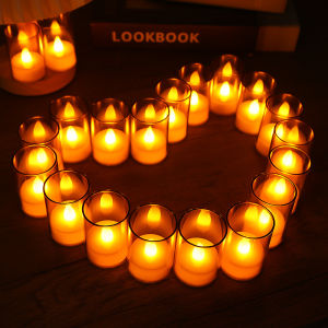 【On Sale】Battery Led Flameless Candle with Glass Cover for Altar Home Wedding Party Christmas Decor