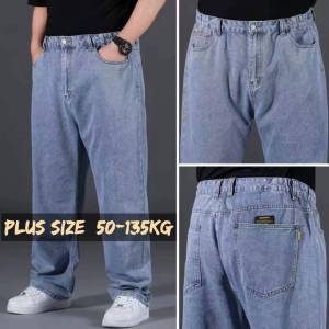 【Plus Size】50-135KG Men Oversize Pants Loose Jeans Denim Trousers