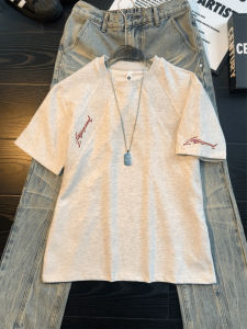 LIUBU | Summer Short Sleeve American Oblique Cut Embroidered Boxy T-shirt