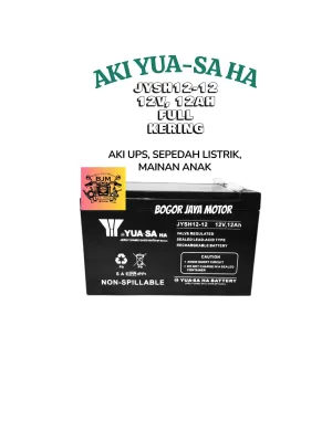 1 pcs aki YUASA HA / YUASAHA JYSH12-12 / 12V 12AH / FULL KERING AKI UPS / AKI SEPEDA LISTRIK / AKI MAINAN ANAK / AKI CADANGAN ORIGINAL MURAH