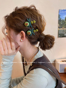 Sweet Plaid Butterfly Knot Hair Clip Side Hair Clamp Front Bangs Clamp Soft Plush Material Romantic European Style Fashion Accessory