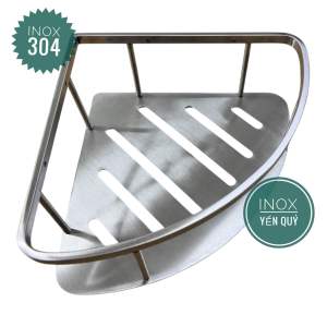 INOX 304 MỜ XƯỚC KỆ GÓC 1 TẦNG INOX TẤM DẦY DẶN CHẮC CHẮN DỰNG DẦU GỘI SỮA TẮM TRONG NHÀ TẮM