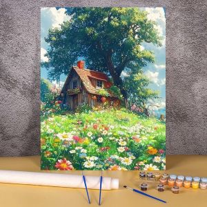 Kayou | Painting By Numbers Mountain Forest Landscape Acrylic Paint Canvas Dropshipping Diy Number Drawing On Canvas Home Decoration