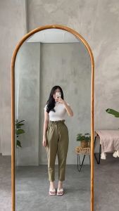 LOTUS Onyra Pants - Celana Linen Highwaist - Celana Kantor Highwaists - Celana Panjang Wanita