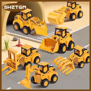 SHZTGM 1 Piece Press Sliding Toy Car Engineering Vehicle Model Excavator Bulldozer For Children Educational Construction Play Kids Boys Gift
