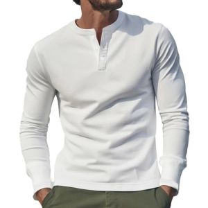 2024 New Spring and Autumn Men T-shirt Leisure Sports Long Sleeve Mens Clothing Base Shirt Henley Shirt Free Shipping