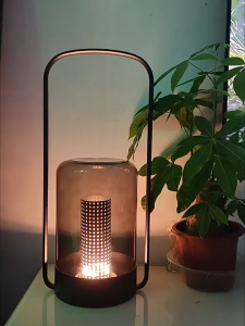 Đèn Lồng LED Để Bàn Kiểu Lồng Trụ Ánh Sáng Ấm Sang Trọng