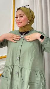 Gamis Jeans Wash Pakaian Muslim Wanita Hijab Terbaru dan Midi Dress Muslim Termurah