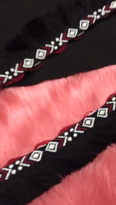 Width 3.5cm Tribal Style Fringe Tassel Ribbon Trim  Black Red Embroidery Braid Fabric DIY Craft Sewing Material