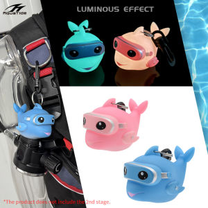1Pcs Diving Mouthpiece Dust Cap Luminous Cartoon Dolphin Dustproof Cover Regulator Holder With Clip Octopus 2nd Stage Protective