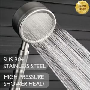 SUS 304 Stainless Steel Bathroom Handheld Shower Head High Pressure Water Saving Sprayer Nozzle Supercharged Rainfall Showerhead