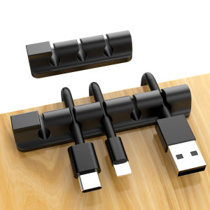 Cable Holder Clips Cable Management Organizer Clips Silicone Adhesive for Desk USB Charging Cable Nightstand Mouse Power Cord  ﻿