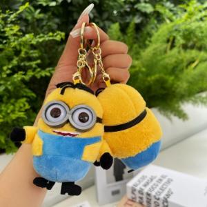 ZEEMIN Christmas Minions Plush Keychain Movie Figures Bob Kevin Stuart Cartoon Plush Doll Minion Keychain Backpack Pendant Soft Toy Keyring Gift