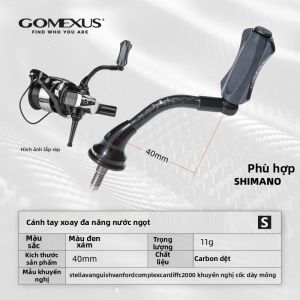 Gomexus | Núm Tay Quay Carbon Fiber 10g Tương Thích Shimano Vanquish Micro Stream
