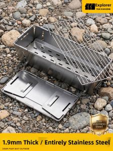 TanXianZhe | Portable Carbon Steel Outdoor Barbecue Grill 304 Stainless Steel